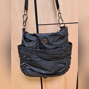Lululemon Black Gym Yoga Travel Hobo Tote Shoulder Bag